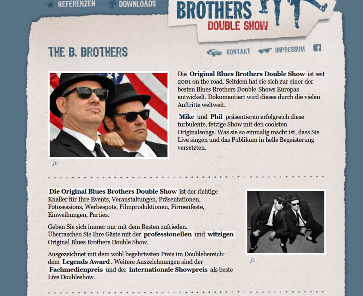 Info Blues Brothers Double Show